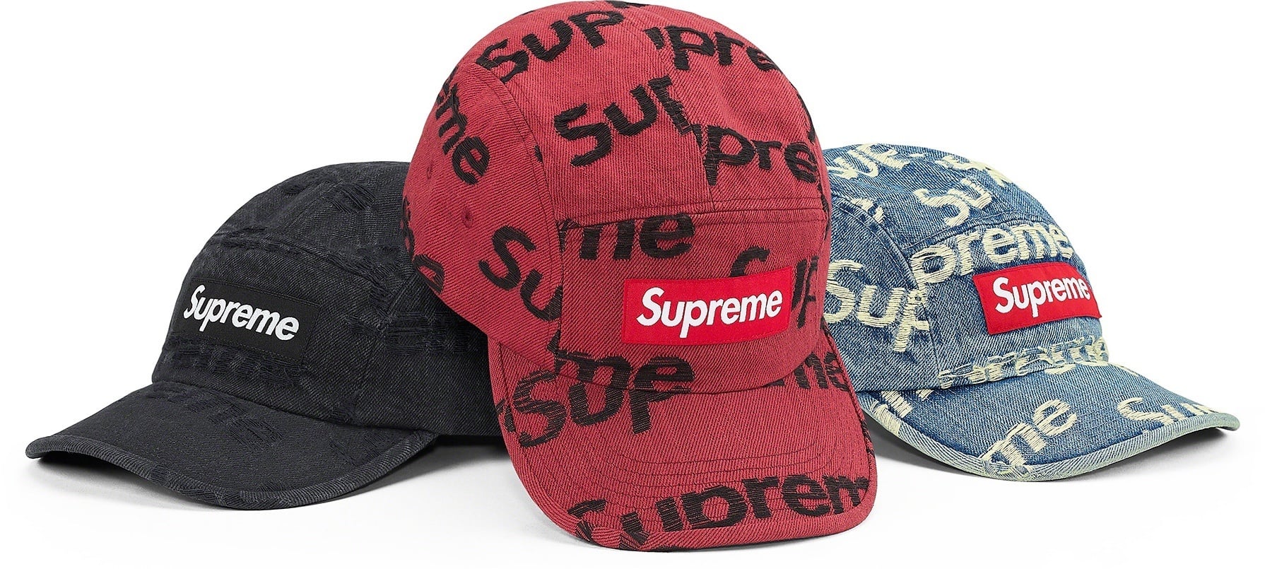 Frayed Logos Denim Camp Cap